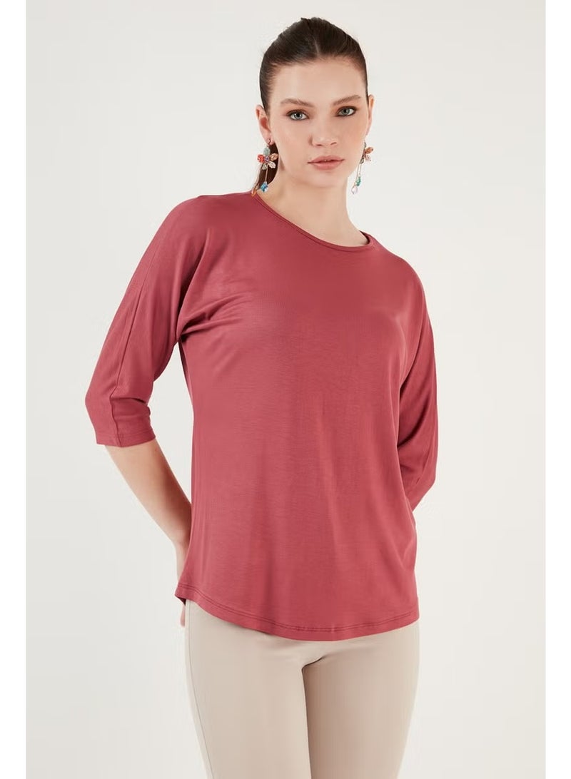 Lela Crew Neck Three Quarter Sleeve Blouse Women's Blouse 5861416Y - Image 4